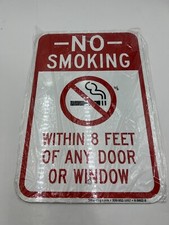 Qty 2 SmartSign No Smoking Within 8 Feet of Any Door Or Window Sign 12x18 Inch