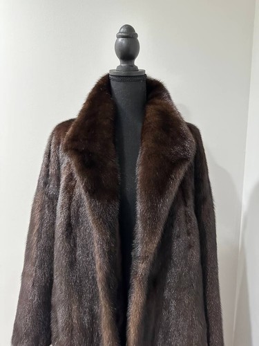 Genuine Real Mink Fur coat jacket 1109965 size XL New DARK BROWN women - Picture 17 of 21
