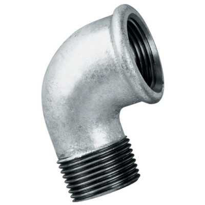 Winkel 90º Stecker x Buchse - Stahl verzinkt: 1/4'' bis 4'' BSP