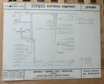 Original Lucas Jensen Tempo 1500 (Matador) Schaltplan 1958-59 W54940670