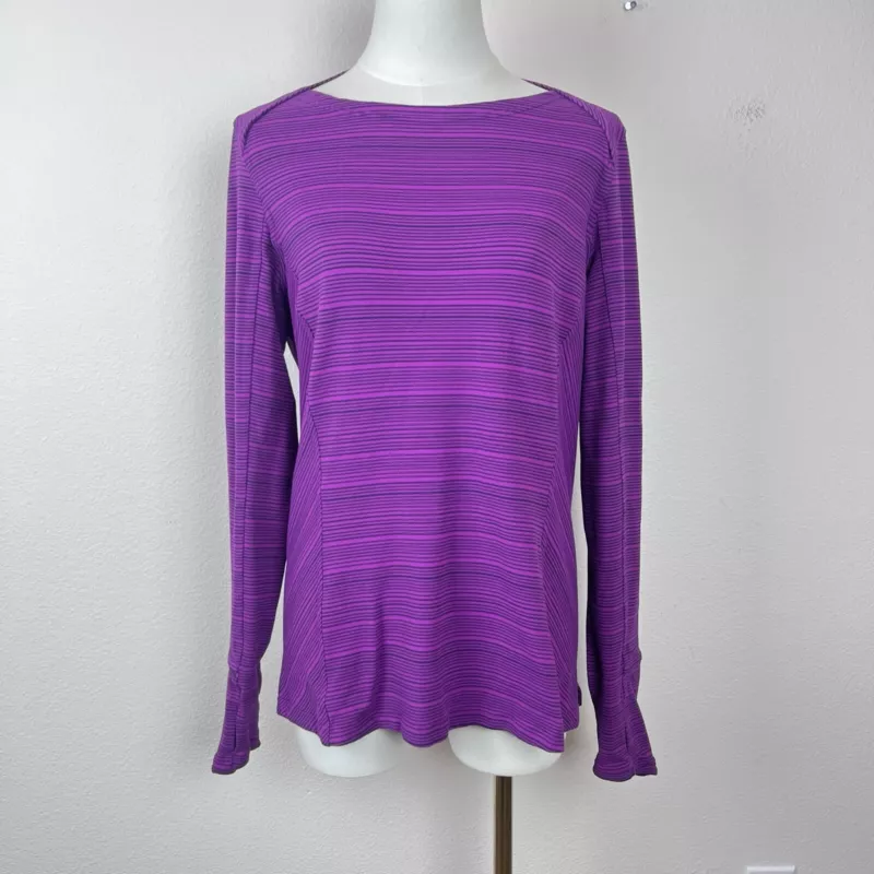 lululemon twelve kanto catch me long sleeve stripe athletic shirt