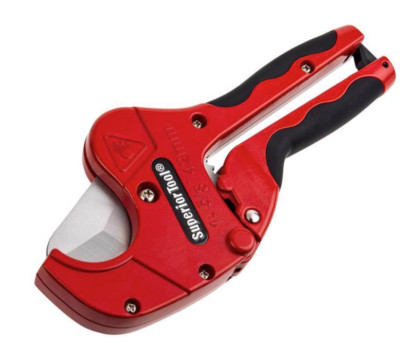 Pipe Cutter 10 in. Superior Tool 1-5/8 in. Ratcheting  L Black/Red 1 pc