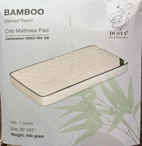 Bamboo Crib Mattress Cover Pad Infant Baby 28"x52" Waterproof Derived Rayon - Picture 2 of 4
