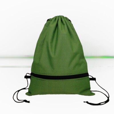 Eco-Friendly Green Drawstring Backpack Lightweight Durable Perfect for Daily Use