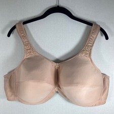 Mastectomy Bra 42D Beige Pocketed Embroidered Soft Cup