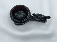 Vintage Amethyst Glass Bird on Tree Branch w Nest Salt Cellar Mosser