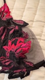 LA PERLA MARVEL Gorgeous Flower Pink & Black Embroidered Bra US 32B  MADE ITALY