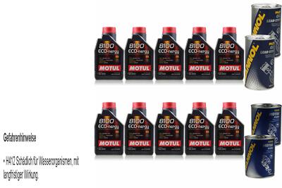 10L Motoröl Motul 8100 Eco-nergy 5W30 2xLeak-Stop+Motor Flush
