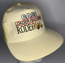 Vintage CASE Hat Rodeo Loader Backhoe Tractor IH Mesh Snapback Trucker Cap USA