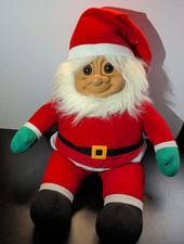 Vintage Russ Berrie Huge 25  Christmas Santa Troll Soft Body Brown Eyes Holiday