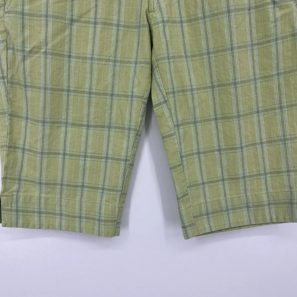 Pantalones Cortos Chinos Billabong Para Mujer Talla 7 Verde Estampado a Cuadros Bermudas De Colección Y2K Foto 3 de 4
