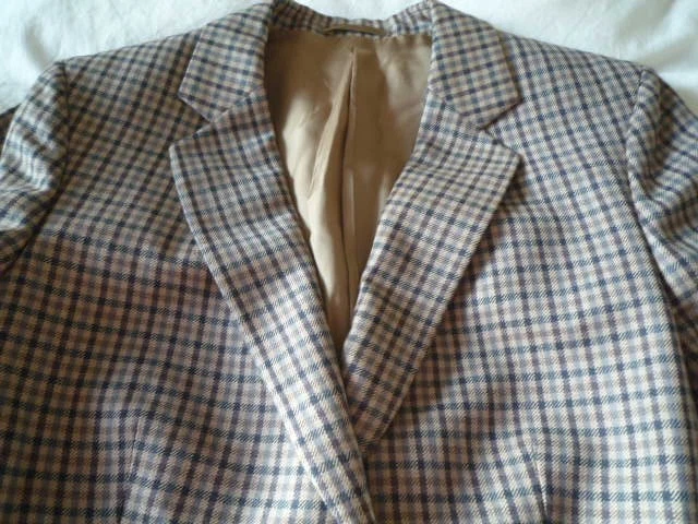 CHAQUETA/FALDA TRAJE BURBERRYS VINTAGE DAMAS CUADROS PATA DE GALLO 100% LANA CLÁSICA