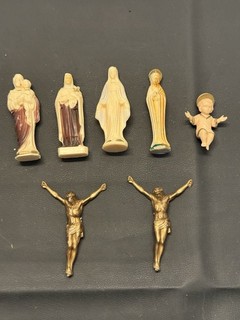 Lotto 7 Figurine Religiose Cattoliche Vintage Gesù Maria Corpo Bambino Santa Teresa