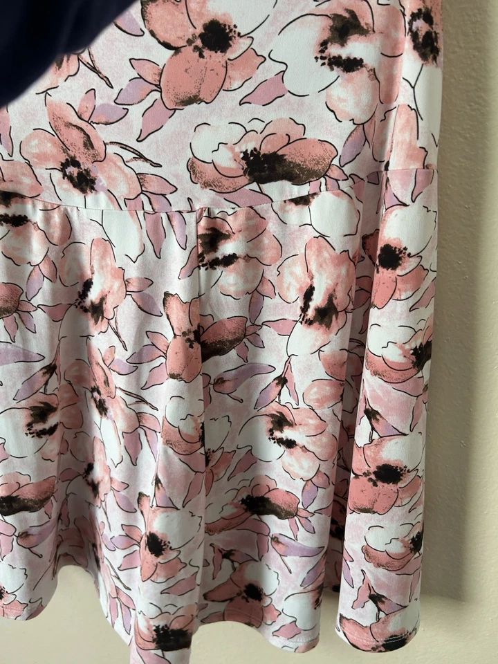 Falda Floral Mujer Talla 18W/20W Rosa Estampado Hadas Flor Columpio Elastizada Una Línea Slinky Foto 2 de 4