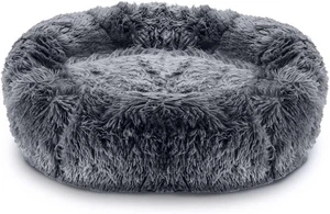 Dog Bed Donut Soft Large Plush Cat Beds For Calming Pet Anti Anxiety Washable