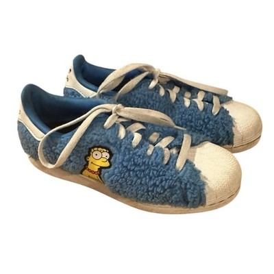 Adidas x The Simpsons Superstar Marge Blue Hair Fuzzy Sneakers Men Youth 5