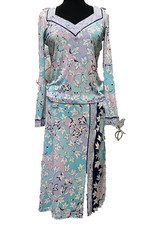 3 Set Emilio Pucci Firenze Floral Long Sleeve Top Skirt USA - 12/14