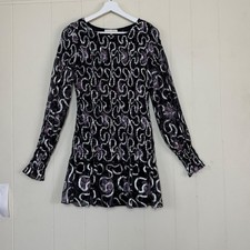 LoveShackFancy Womens Silk Mini Dress Glam Metallic Smocked Size S Whimsigoth