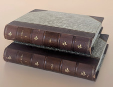 1850 Jane Eyre Currer Bell Fine Leather Binding 2 Vol Tauchnitz Set