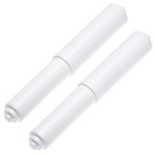 2 Pack White Toilet Paper Holder Spring Loaded Roller Replacement Rod