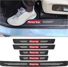 5PCS Car Door Sill Protector, Carbon Fiber Rear Bumper Guard Color: Sport/Red