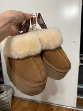 UGG Funkette Slipper Chestnut Suede Platform Sandals 1113474 Womens 5