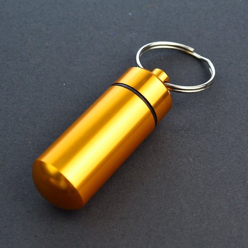 Box Keychain Medicine Pill Box Aluminum Container Holder Waterproof Case 10 PCS - Picture 2 of 7