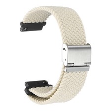 22mm Nylon Braided Watch Bands with Stainless Steel Buckle, Beige