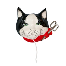 Babbacombe England Tuxedo Cat String Scissor Holder Cottage Farm Kitschy Kitten