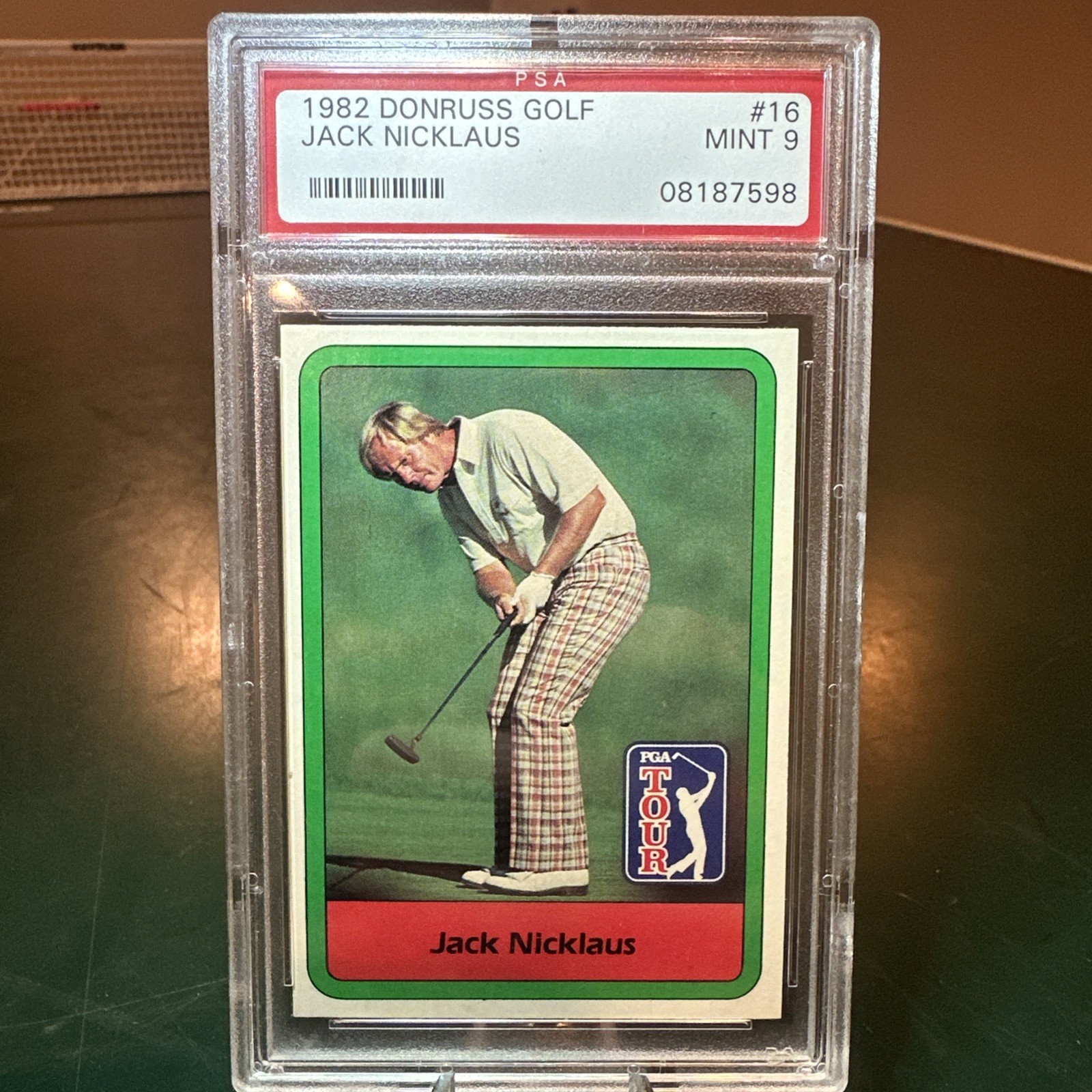 1982 DONRUSS GOLF #16 JACK NICKLAUS PSA 9 -2ND YEAR 73% RARER THAN HIS 1981 9 RC view 1