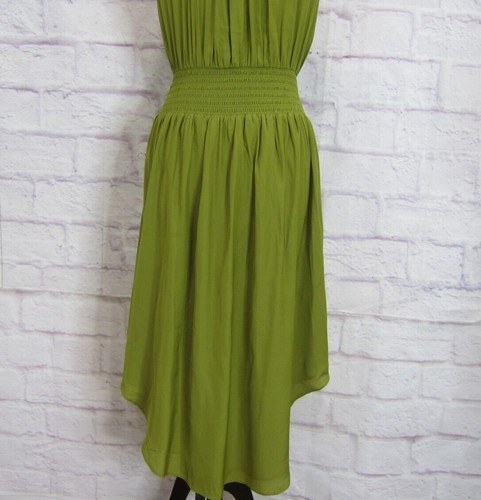 Elie Tahari Green Smocked Waist Blouson Midi Dress Round Hem Size S New! - Picture 8 of 11