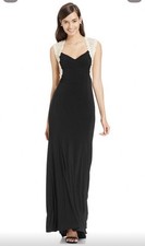 12P Xscape Womens Black Metallic Lace-Trim Evening Dress Gown Petites Prom Party