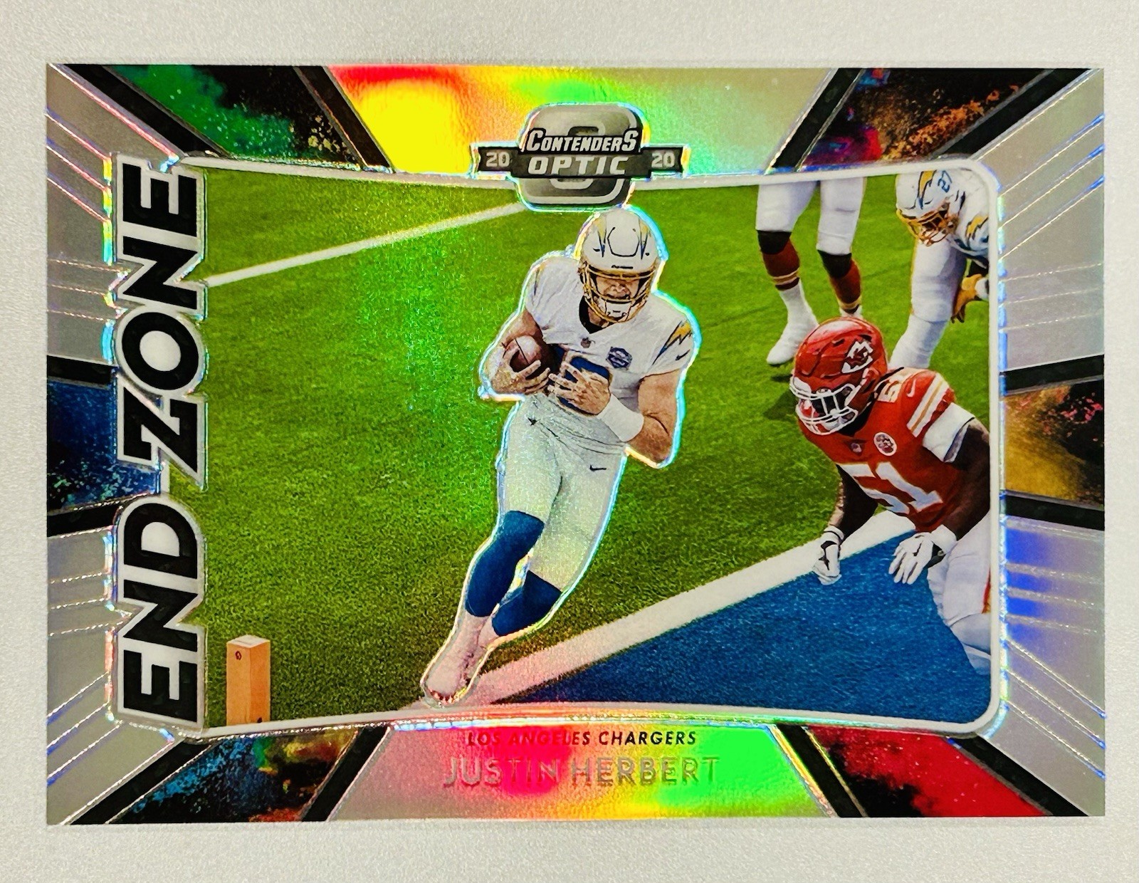 Justin Herbert 2020 Contenders Optic #EZ9 Rookie End Zone Silver Prizm RC SSP