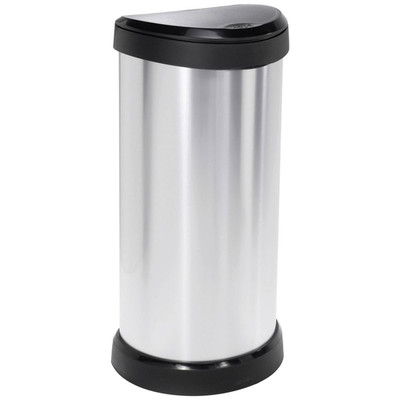 Curver DECO Bin Mülleimer Abfalleimer 40 l 335 x 685 x 285 mm Silber Schwarz