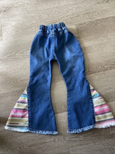 Jeans Campana Coloridos Vaquera Hardware Niña Niño Pequeño 3T Western Rodeo Pull On - Imagen 3 de 3