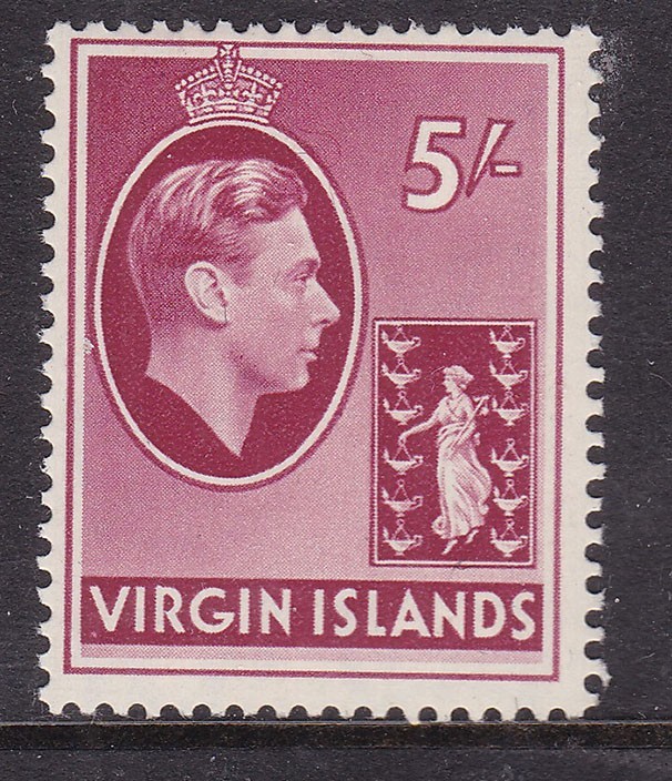 VIRGIN ISLANDS^^^^sc#85  hinged  GEOVI   5/-   KEY@dco4357virg