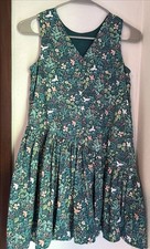 TEA COLLECTION Girls Dress Size 12 Button Back Excellent Condition Floral Print