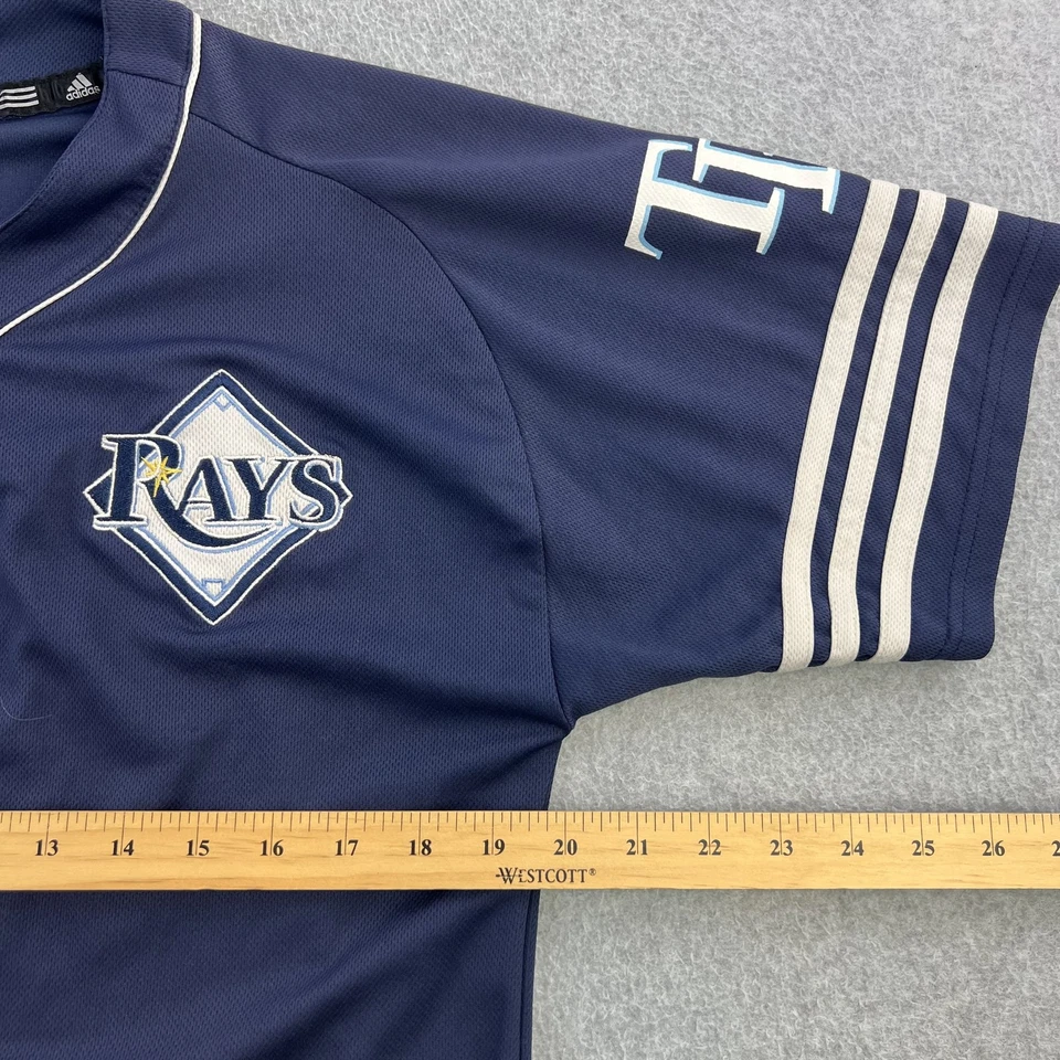 Tampa Bay Rays Jersey Shirt Youth XL Blue MLB Baseball Adidas Button Up Boys - Image 2 of 4