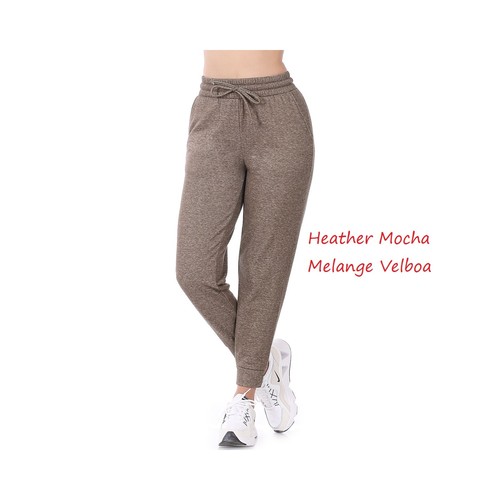 Womens Sweatpants Heather Mocha Elastic Waist & drawcord Relaxed Fit Sweatpant