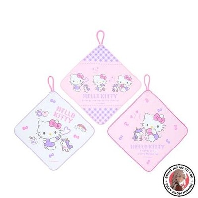 NEU Sanrio Hello Kitty 3-teiliges Loop Handtuch Set für Kinder Antibakteriell...