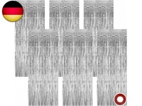 6 StüCk Lametta Vorhang Silber, Glitzervorhang Lametta, Glitzer Party Vorhang,
