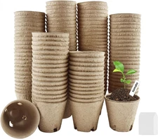 50 Pack 3.15Inch Seedling Peat Pots,Biodegradable Seed Starters with Drainage