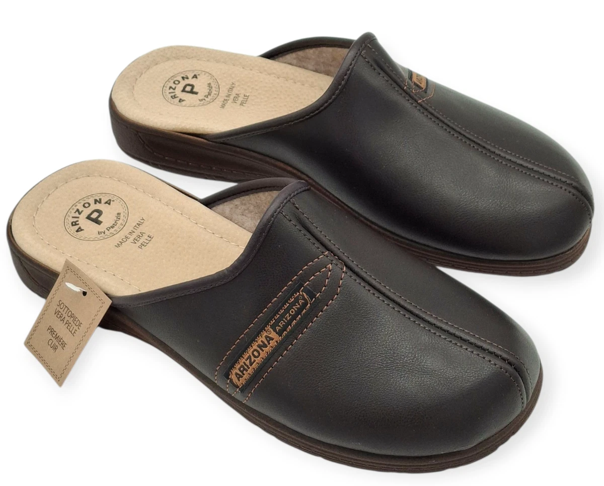 Pantofole Uomo In Vera Pelle Con Soletta In Pelle E Memory Foam – Fatte A Mano In Polonia, Pelle Riciclata Italiana - 5