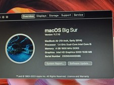 MacBook Air 13.3 Inch 4GB RAM 128GB SSD Laptop Silver
