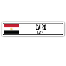 CAIRO EGYPT Street Sign Egyptian flag city country road wall gift
