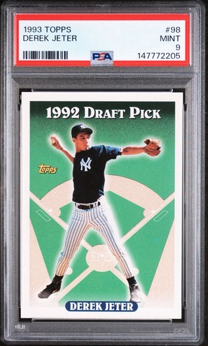 1993 TOPPS DEREK JETER ROOKIE RC PSA 9 DRAFT PICK 1992 YANKEES CAPTAIN #98