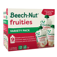 Fruities Stage 2 Baby Food Variety Pack, 3.5 Oz Pouch 9 Pack 