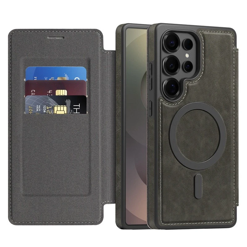 Pour Samsung Galaxy S25 S24-S22 Coque Portefeuille en Cuir Protection complète - Photo 4/4