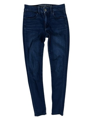 American Eagle Blue Dark Wash Hi-Rise Jegging Denim Jeans Women's 4 Regular