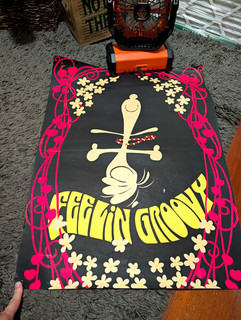 Vintage Snoopy “Feelin’ Groovy” Black Light Poster Peanuts Psychedelic 1969
